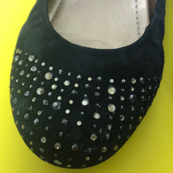 BCBG Generation Black Trinity Suede Sparkly Wedge Pumps Size 8.5 - Picture 5 of 13